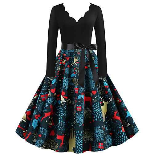 Santa Suit Vintage Inspired Vacation Dress Dress Prom Dress Women's Jacquard Costume Black Vintage Cosplay Christmas Event / Party Long Sleeve Ankle Length A-Line
Santa Suit Vintage Inspired Vacation Dress Dress Prom Dress Women's Jacquard Costume Black Vintage Cosplay Christmas Event / Party Long Sleeve Ankle Length A-Line