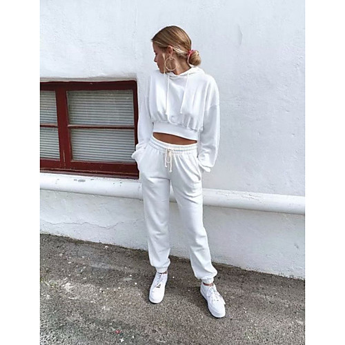 Women's Basic Solid Color Two Piece Set Hoodie Pant Loungewear Drawstring Patchwork Tops
Women's Basic Solid Color Two Piece Set Hoodie Pant Loungewear Drawstring Patchwork Tops
