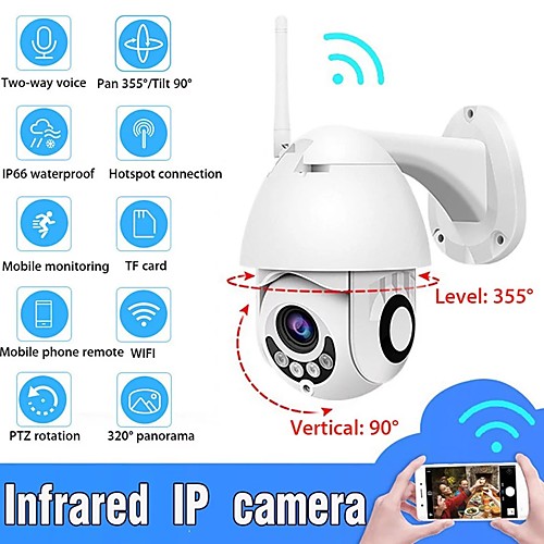 Waterproof Wireless Wifi Security Camera Rotation Ball Machine Network Surveillance Camera 1080P 4 LED Outdoor 2.0MP 90 Degree
Waterproof Wireless Wifi Security Camera Rotation Ball Machine Network Surveillance Camera 1080P 4 LED Outdoor 2.0MP 90 Degree
