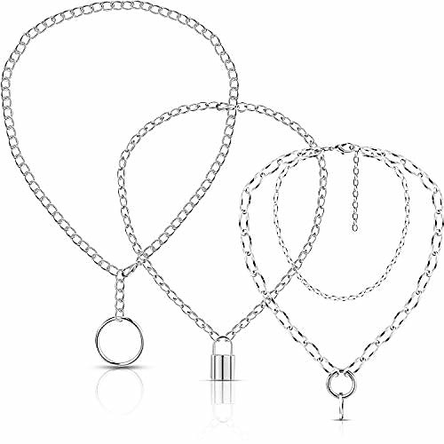 punk chain choker lock pendant necklace long multilayer chunky choker (silver)
punk chain choker lock pendant necklace long multilayer chunky choker (silver)