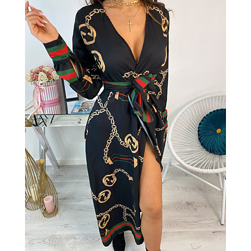 Women's Wrap Dress Midi Dress Dusty Blue Orange White Black Long Sleeve Print Patchwork Print Fall Spring V Neck Casual 2021 S M L XL XXL / Plus Size / Plus Size
Women's Wrap Dress Midi Dress Dusty Blue Orange White Black Long Sleeve Print Patchwork Print Fall Spring V Neck Casual 2021 S M L XL XXL / Plus Size / Plus Size