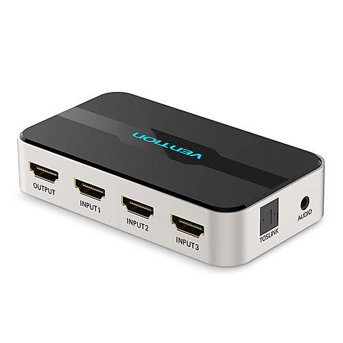 Vention HDMI-compatible Splitter 3 Input 1 Output 4K 3 Port HDMI-compatible Switcher Swtich HDMI-compatible with Toslink Audio 3D 2160P For 360 PS4 Smart TV
Vention HDMI-compatible Splitter 3 Input 1 Output 4K 3 Port HDMI-compatible Switcher Swtich HDMI-compatible with Toslink Audio 3D 2160P For 360 PS4 Smart TV