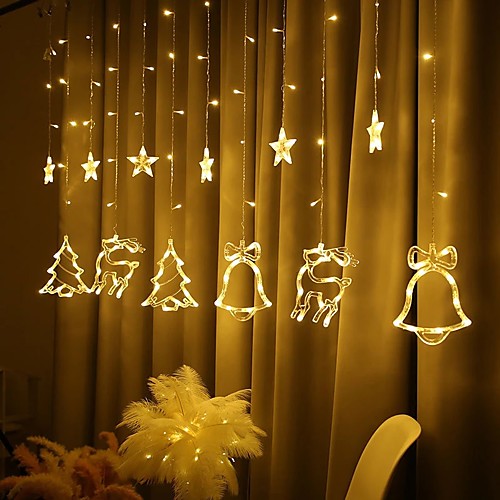 2.5M Star Deer Bell Christmas Tree LED Curtain Lights EU Plug Fairy Tale String Lights Living Room Outdoor Christmas Wedding Decoration Lights
2.5M Star Deer Bell Christmas Tree LED Curtain Lights EU Plug Fairy Tale String Lights Living Room Outdoor Christmas Wedding Decoration Lights