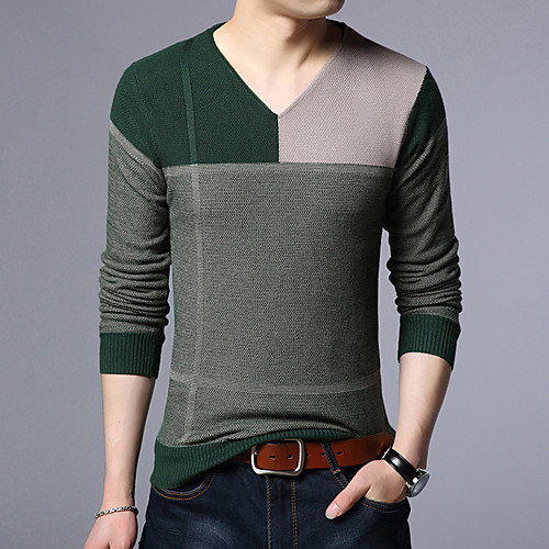 Men's Basic Knitted Color Block Pullover Long Sleeve Sweater Cardigans V Neck Winter Yellow Green
Men's Basic Knitted Color Block Pullover Long Sleeve Sweater Cardigans V Neck Winter Yellow Green
