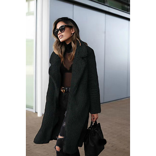 Women's Teddy Coat Daily Fall & Winter Long Coat Regular Fit Basic Jacket Long Sleeve Solid Colored Army Green Light Brown / Faux Fur
Women's Teddy Coat Daily Fall & Winter Long Coat Regular Fit Basic Jacket Long Sleeve Solid Colored Army Green Light Brown / Faux Fur