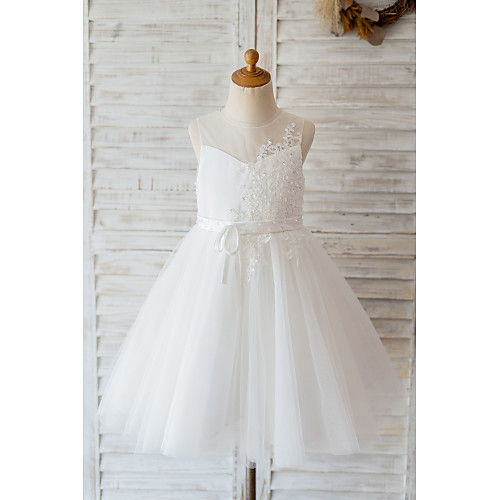 Ball Gown Knee Length Flower Girl Dresses Wedding Lace Sleeveless Jewel Neck with Belt
Ball Gown Knee Length Flower Girl Dresses Wedding Lace Sleeveless Jewel Neck with Belt