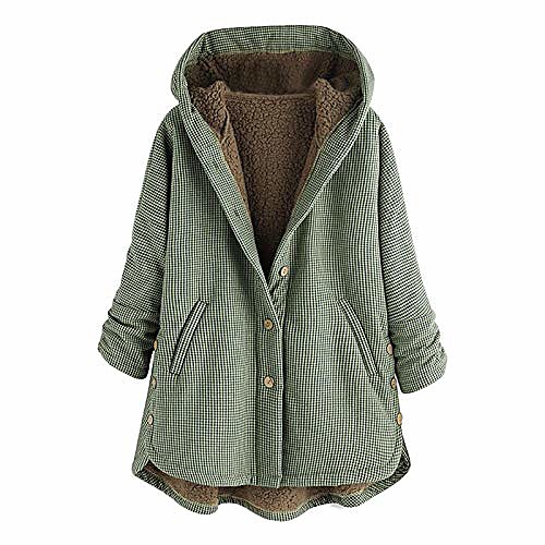 winter jacket coat for women warm fuzzy fleece plaid printed outwear comfy button side split hoodies with pockets
winter jacket coat for women warm fuzzy fleece plaid printed outwear comfy button side split hoodies with pockets