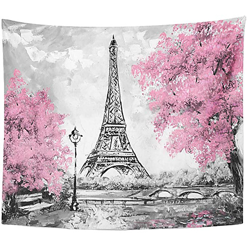 Valentine's Day Wall Tapestry Art Decor Blanket Curtain Hanging Home Bedroom Living Room Decoration Eiffel Tower Sakura Oil Painting Style
Valentine's Day Wall Tapestry Art Decor Blanket Curtain Hanging Home Bedroom Living Room Decoration Eiffel Tower Sakura Oil Painting Style