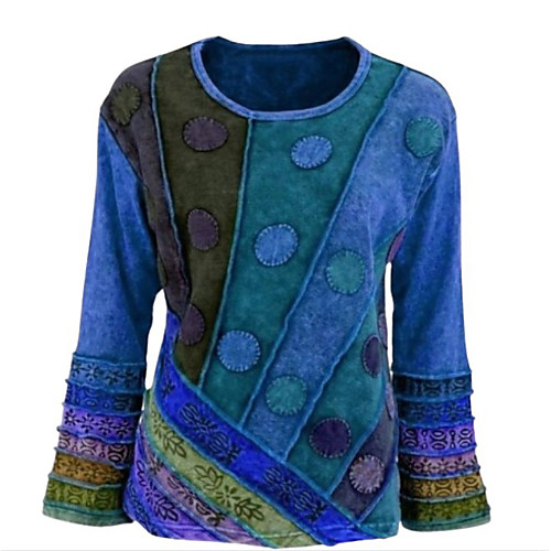 Women's Plus Size Tunic Color Block Long Sleeve Patchwork Print Round Neck Basic Tops Blue Purple Blushing Pink
Women's Plus Size Tunic Color Block Long Sleeve Patchwork Print Round Neck Basic Tops Blue Purple Blushing Pink