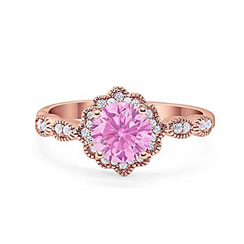 halo floral art deco wedding engagement ring round rose tone, simulated pink morganite cubic zirconia 925 sterling silver size-11
halo floral art deco wedding engagement ring round rose tone, simulated pink morganite cubic zirconia 925 sterling silver size-11