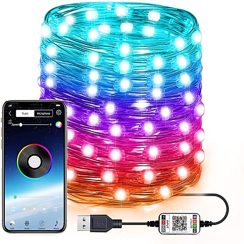 RGB Fairy Lights Led String Lights for Indoor Outdoor Twinkle Lights 20M 10M 5M Color Changing Music Sync Bluetooth APP Phone Starry Lights Bedroom USB String Lights
RGB Fairy Lights Led String Lights for Indoor Outdoor Twinkle Lights 20M 10M 5M Color Changing Music Sync Bluetooth APP Phone Starry Lights Bedroom USB String Lights