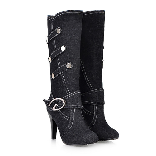 Women's Boots Stiletto Heel Round Toe Knee High Boots Mid Calf Boots Minimalism Daily Walking Shoes Denim Solid Colored Winter Blue Black Light Blue / Mid-Calf Boots
Women's Boots Stiletto Heel Round Toe Knee High Boots Mid Calf Boots Minimalism Daily Walking Shoes Denim Solid Colored Winter Blue Black Light Blue / Mid-Calf Boots