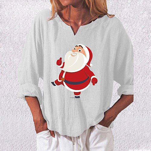 Women's Blouse Shirt Graphic Prints Long Sleeve Print V Neck Basic Christmas Tops White Black Dusty Blue
Women's Blouse Shirt Graphic Prints Long Sleeve Print V Neck Basic Christmas Tops White Black Dusty Blue