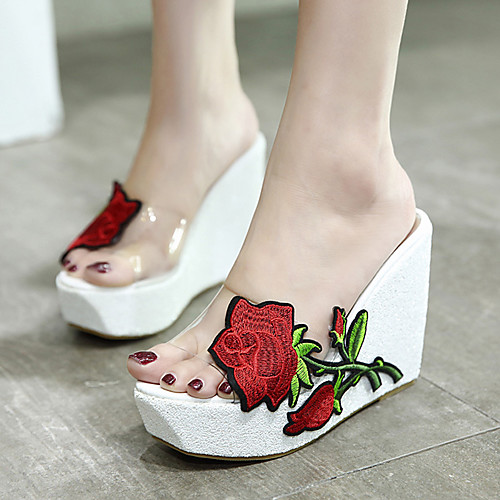 Women's Sandals Wedge Heel Peep Toe Wedge Sandals Classic Daily PU Sequin Color Block White Black Pink
Women's Sandals Wedge Heel Peep Toe Wedge Sandals Classic Daily PU Sequin Color Block White Black Pink