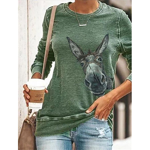 Women's T shirt Animal Long Sleeve Round Neck Tops Beach Basic Top Blue Green Gray
Women's T shirt Animal Long Sleeve Round Neck Tops Beach Basic Top Blue Green Gray