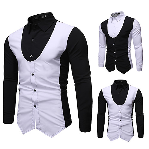 Men's Shirt non-printing Solid Colored Color Block Plus Size Long Sleeve Party Tops Elegant Vintage White Black
Men's Shirt non-printing Solid Colored Color Block Plus Size Long Sleeve Party Tops Elegant Vintage White Black