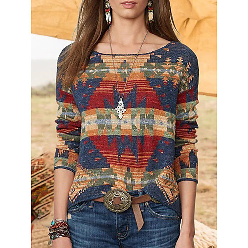 Women's Geometric Pullover Long Sleeve Plus Size Sweater Cardigans Crew Neck Fall Winter Blue Red Blushing Pink
Women's Geometric Pullover Long Sleeve Plus Size Sweater Cardigans Crew Neck Fall Winter Blue Red Blushing Pink