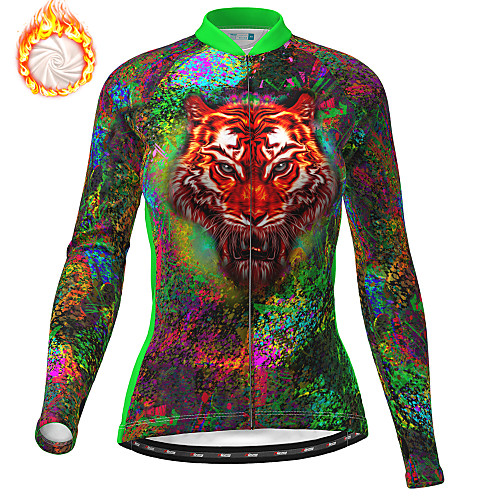 21Grams Women's Long Sleeve Cycling Jersey Winter Fleece Polyester Green Animal Bike Jersey Top Mountain Bike MTB Road Bike Cycling Fleece Lining Warm Quick Dry Sports Clothing Apparel / Stretchy
21Grams Women's Long Sleeve Cycling Jersey Winter Fleece Polyester Green Animal Bike Jersey Top Mountain Bike MTB Road Bike Cycling Fleece Lining Warm Quick Dry Sports Clothing Apparel / Stretchy