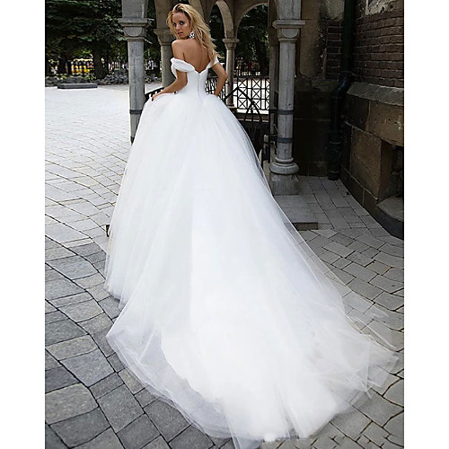 Ball Gown Wedding Dresses Off Shoulder Chapel Train Tulle Short Sleeve with 2021
Ball Gown Wedding Dresses Off Shoulder Chapel Train Tulle Short Sleeve with 2021