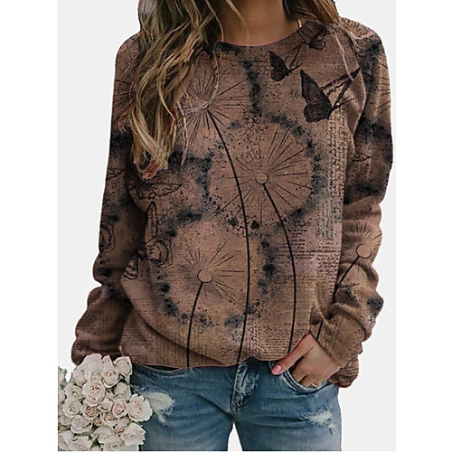 Women's Basic Floral Dandelion Women's Hoodies Long Sleeve Sweater Cardigans Crew Neck Fall Spring Blue Light Brown Brown
Women's Basic Floral Dandelion Women's Hoodies Long Sleeve Sweater Cardigans Crew Neck Fall Spring Blue Light Brown Brown
