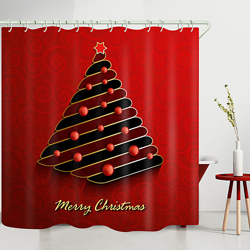 Christmas Black Red Christmas Tree Digital Printing Shower Curtain Shower Curtains Hooks Modern Polyester New Design
Christmas Black Red Christmas Tree Digital Printing Shower Curtain Shower Curtains Hooks Modern Polyester New Design