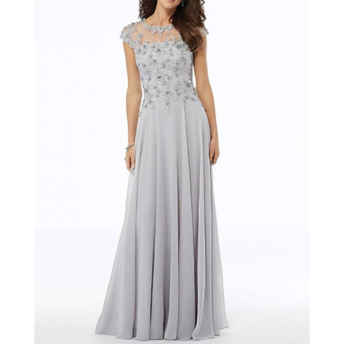 A-Line Mother of the Bride Dress Elegant Jewel Neck Floor Length Chiffon Tulle Short Sleeve with Embroidery Appliques 2021
A-Line Mother of the Bride Dress Elegant Jewel Neck Floor Length Chiffon Tulle Short Sleeve with Embroidery Appliques 2021