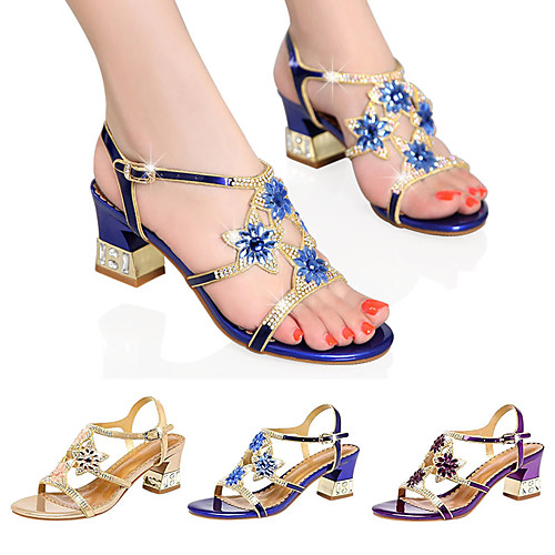 Women's Sandals Glitter Crystal Sequined Jeweled Plus Size Flare Heel Open Toe Block Heel Sandals Casual Daily Party & Evening PU Rhinestone Floral Purple Blue Gold
Women's Sandals Glitter Crystal Sequined Jeweled Plus Size Flare Heel Open Toe Block Heel Sandals Casual Daily Party & Evening PU Rhinestone Floral Purple Blue Gold