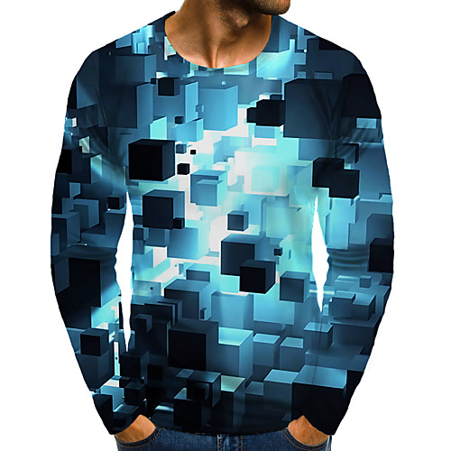 Men's T shirt Shirt 3D Print Graphic Optical Illusion 3D Plus Size Print Long Sleeve Daily Tops Round Neck Light Blue / Sports
Men's T shirt Shirt 3D Print Graphic Optical Illusion 3D Plus Size Print Long Sleeve Daily Tops Round Neck Light Blue / Sports