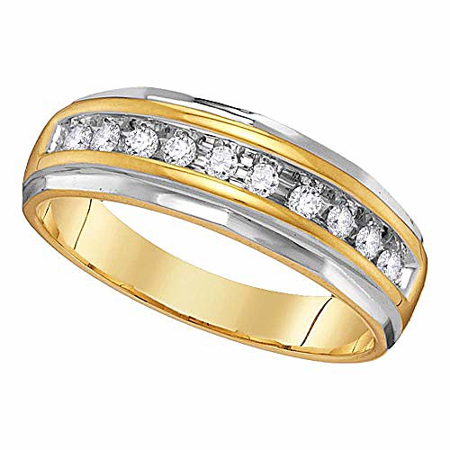 14kt two-tone yellow gold mens round diamond single row grooved wedding band ring 1/4 cttw ring size 10
14kt two-tone yellow gold mens round diamond single row grooved wedding band ring 1/4 cttw ring size 10