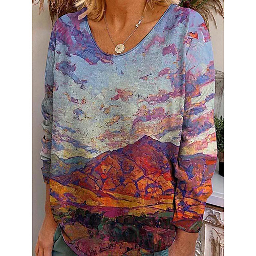 Women's Blouse Shirt Graphic Prints Long Sleeve Print Round Neck Tops Loose Streetwear Basic Top Blue Red
Women's Blouse Shirt Graphic Prints Long Sleeve Print Round Neck Tops Loose Streetwear Basic Top Blue Red