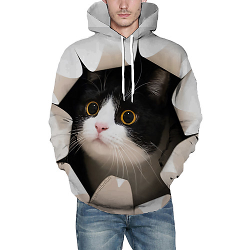 Men's Pullover Hoodie Sweatshirt Cat Graphic 3D Front Pocket Hooded Daily 3D Print 3D Print Hoodies Sweatshirts Long Sleeve Black
Men's Pullover Hoodie Sweatshirt Cat Graphic 3D Front Pocket Hooded Daily 3D Print 3D Print Hoodies Sweatshirts Long Sleeve Black
