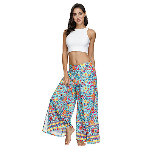 Women's Yoga Boho Comfort Sports Gym Yoga Wide Leg Pants Pants Pattern Full Length Split Print Blue Purple Blushing Pink
Women's Yoga Boho Comfort Sports Gym Yoga Wide Leg Pants Pants Pattern Full Length Split Print Blue Purple Blushing Pink