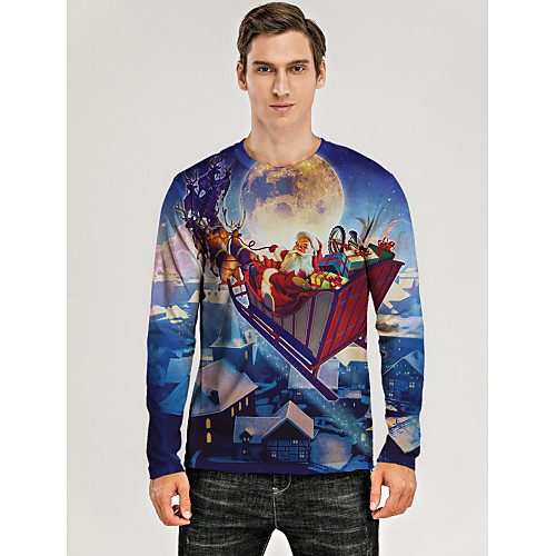 Men's T shirt 3D Print Graphic 3D Animal Print Long Sleeve Christmas Tops Blue
Men's T shirt 3D Print Graphic 3D Animal Print Long Sleeve Christmas Tops Blue