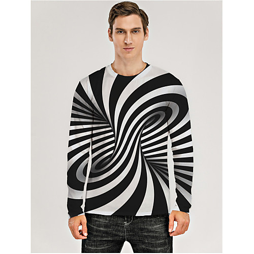 Men's T shirt 3D Print Graphic Optical Illusion 3D Print Long Sleeve Daily Tops Black / White Purple Yellow
Men's T shirt 3D Print Graphic Optical Illusion 3D Print Long Sleeve Daily Tops Black / White Purple Yellow