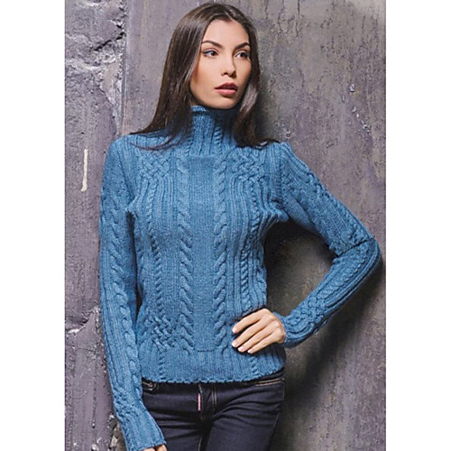 Women's Knitted Solid Color Pullover Long Sleeve Sweater Cardigans Turtleneck Fall Winter Blue
Women's Knitted Solid Color Pullover Long Sleeve Sweater Cardigans Turtleneck Fall Winter Blue