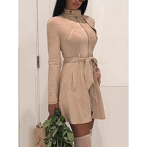 Women's Trench Coat Going out Spring Fall & Winter Long Coat Turtleneck Regular Fit Sexy Jacket Long Sleeve Solid Colored Drawstring Blue Blushing Pink / Work / Cotton
Women's Trench Coat Going out Spring Fall & Winter Long Coat Turtleneck Regular Fit Sexy Jacket Long Sleeve Solid Colored Drawstring Blue Blushing Pink / Work / Cotton