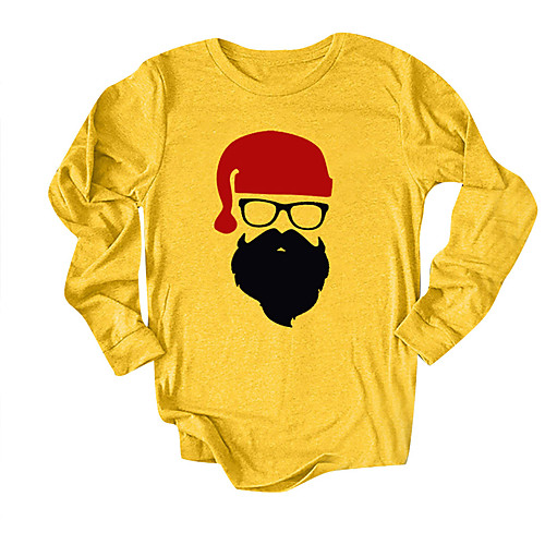 Women's Christmas T shirt Portrait Long Sleeve Round Neck Tops Basic Christmas Basic Top Blue Yellow Green
Women's Christmas T shirt Portrait Long Sleeve Round Neck Tops Basic Christmas Basic Top Blue Yellow Green