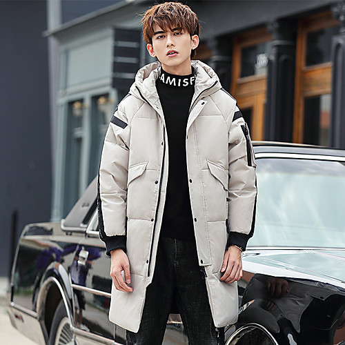 Men's Down Long Coat Regular Fit Jacket Solid Colored Yellow Green / White Goose Down
Men's Down Long Coat Regular Fit Jacket Solid Colored Yellow Green / White Goose Down