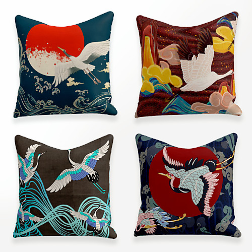 Cushion Cover 4PCS Faux Linen Soft Decorative Square Throw Pillow Cover Cushion Case Pillowcase for Sofa Bedroom 45 x 45 cm (18 x 18 Inch) Superior Quality Mashine Washable Chinese Style Crane
Cushion Cover 4PCS Faux Linen Soft Decorative Square Throw Pillow Cover Cushion Case Pillowcase for Sofa Bedroom 45 x 45 cm (18 x 18 Inch) Superior Quality Mashine Washable Chinese Style Crane