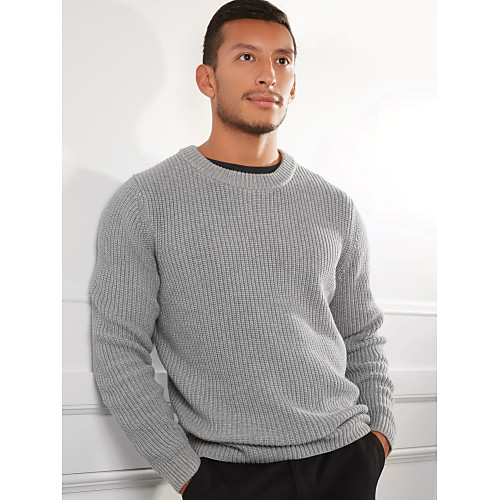 Men's Knitted Solid Color Pullover Long Sleeve Sweater Cardigans Crew Neck Fall Winter White Black Blue
Men's Knitted Solid Color Pullover Long Sleeve Sweater Cardigans Crew Neck Fall Winter White Black Blue