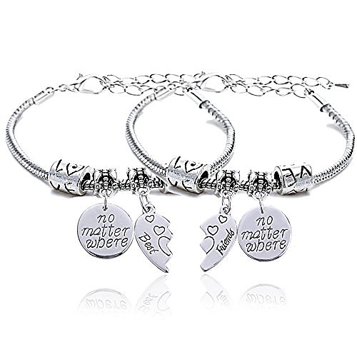 2pcs bbf best friends no matter where compass split broken heart double bracelets set friendship gift (charm bracelet)
2pcs bbf best friends no matter where compass split broken heart double bracelets set friendship gift (charm bracelet)
