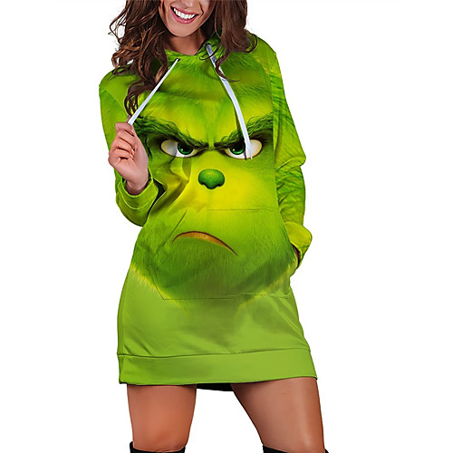 Women's Shift Dress Short Mini Dress Light Green Long Sleeve Animal Print Fall Winter Hooded Casual Christmas 2021 XS S M L XL XXL
Women's Shift Dress Short Mini Dress Light Green Long Sleeve Animal Print Fall Winter Hooded Casual Christmas 2021 XS S M L XL XXL