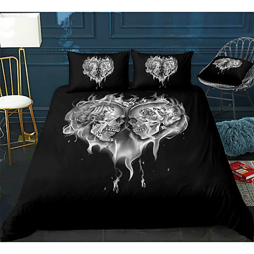 Skull Series Heart Print 3-Piece Duvet Cover Set Hotel Bedding Sets Comforter Cover with Soft Lightweight Microfiber For Room Decoration(Include 1 Duvet Cover and 1or 2 Pillowcases)
Skull Series Heart Print 3-Piece Duvet Cover Set Hotel Bedding Sets Comforter Cover with Soft Lightweight Microfiber For Room Decoration(Include 1 Duvet Cover and 1or 2 Pillowcases)