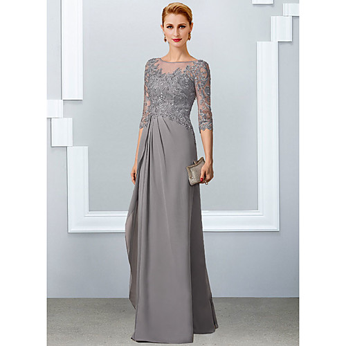 A-Line Mother of the Bride Dress Elegant Jewel Neck Floor Length Chiffon Lace Half Sleeve with Appliques 2021
A-Line Mother of the Bride Dress Elegant Jewel Neck Floor Length Chiffon Lace Half Sleeve with Appliques 2021