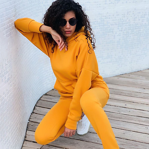 Women's 2 Piece Tracksuit Sweatsuit Street Athleisure 2pcs Winter Long Sleeve Thermal Warm Breathable Soft Fitness Gym Workout Running Jogging Training Sportswear Solid Colored Hoodie White Black
Women's 2 Piece Tracksuit Sweatsuit Street Athleisure 2pcs Winter Long Sleeve Thermal Warm Breathable Soft Fitness Gym Workout Running Jogging Training Sportswear Solid Colored Hoodie White Black