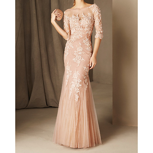 Mermaid / Trumpet Elegant Floral Engagement Formal Evening Dress Illusion Neck Long Sleeve Floor Length Lace Tulle with Appliques 2021
Mermaid / Trumpet Elegant Floral Engagement Formal Evening Dress Illusion Neck Long Sleeve Floor Length Lace Tulle with Appliques 2021