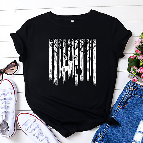 Women's T shirt Graphic Prints Animal Print Round Neck Tops 100% Cotton Basic Basic Top White Black Yellow
Women's T shirt Graphic Prints Animal Print Round Neck Tops 100% Cotton Basic Basic Top White Black Yellow