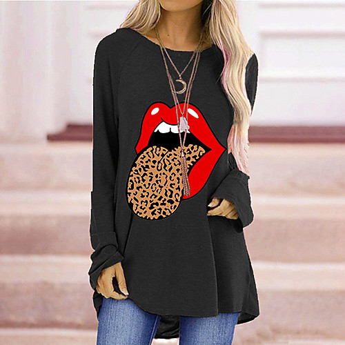 Women's T Shirt Dress Tee Dress Short Mini Dress Blue Gray Green White Black Red Long Sleeve Print Print Fall Winter Round Neck Casual Loose 2021 S M L XL XXL 3XL / Cotton / Cotton
Women's T Shirt Dress Tee Dress Short Mini Dress Blue Gray Green White Black Red Long Sleeve Print Print Fall Winter Round Neck Casual Loose 2021 S M L XL XXL 3XL / Cotton / Cotton