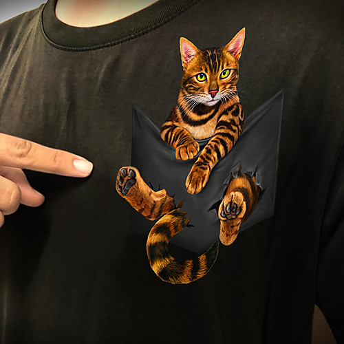 Women's 3D Cat T shirt Cat 3D Graphic Prints Print Round Neck Basic Tops White Black
Women's 3D Cat T shirt Cat 3D Graphic Prints Print Round Neck Basic Tops White Black