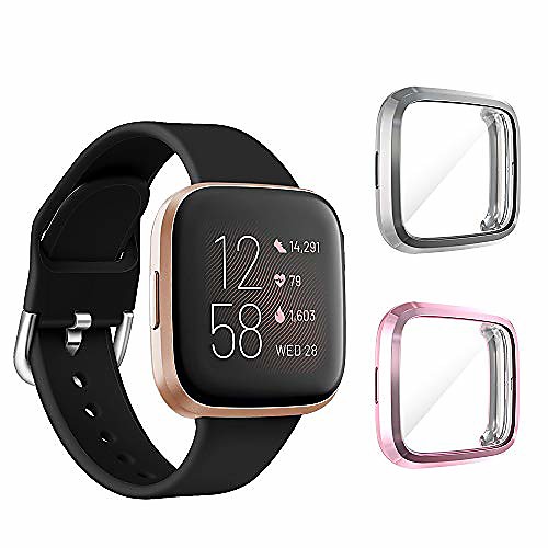 2 pack seltureone compatible for fitbit versa 2 Smartwatch Screen Protector case, full body cover scratch resistant shock absorbing ultra slim protective for fitbit versa 2 cases -gray,pink
2 pack seltureone compatible for fitbit versa 2 Smartwatch Screen Protector case, full body cover scratch resistant shock absorbing ultra slim protective for fitbit versa 2 cases -gray,pink